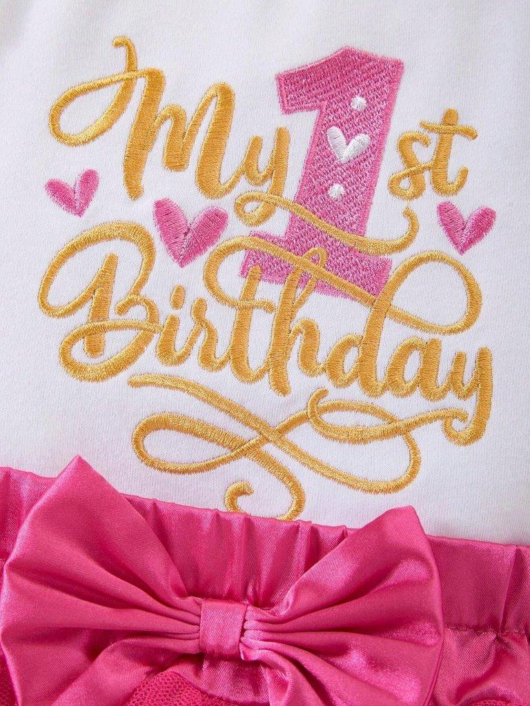 Baby One Year old My 1st Birthday Outfit Hot Pink