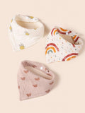 Baby 3 Pack Cute Bandana Bib Set