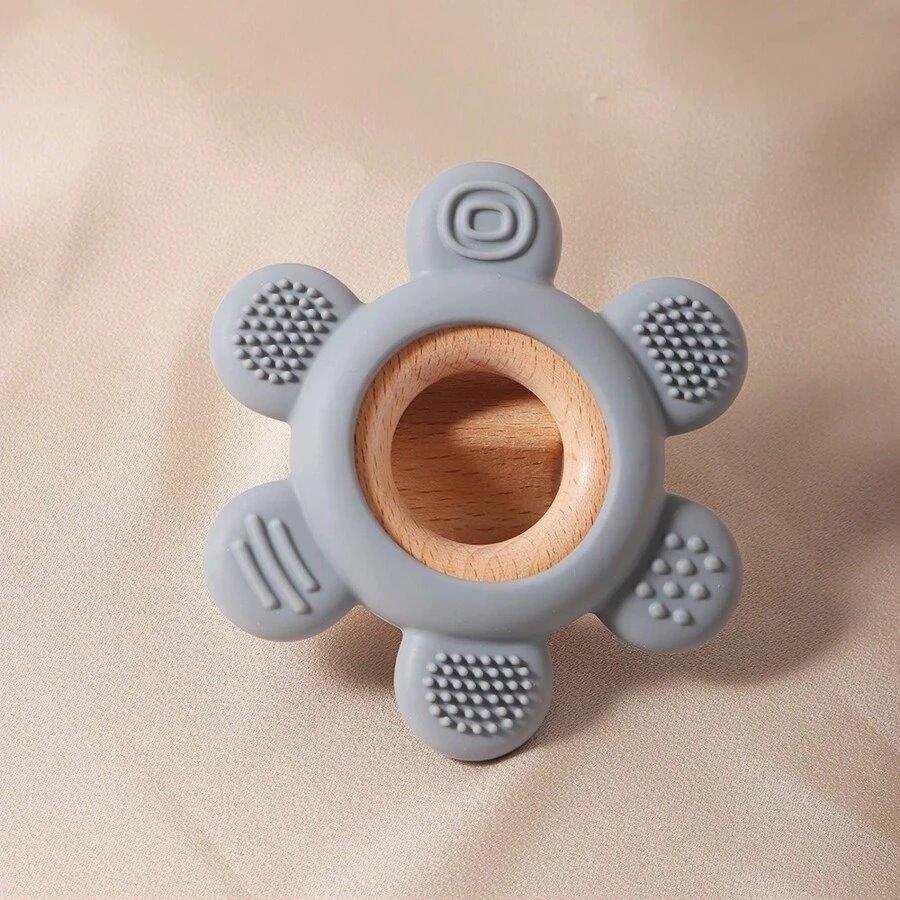 Baby Easy Clean Silicone Teether Grey