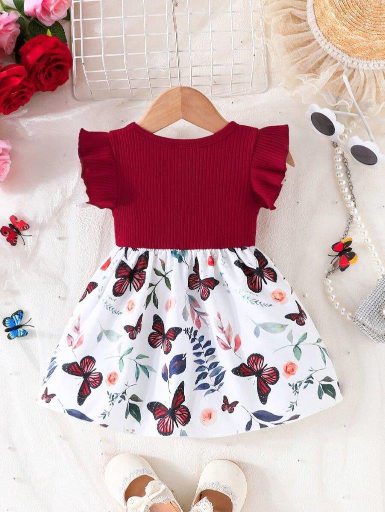 Baby Burgundy Butterfly Dress