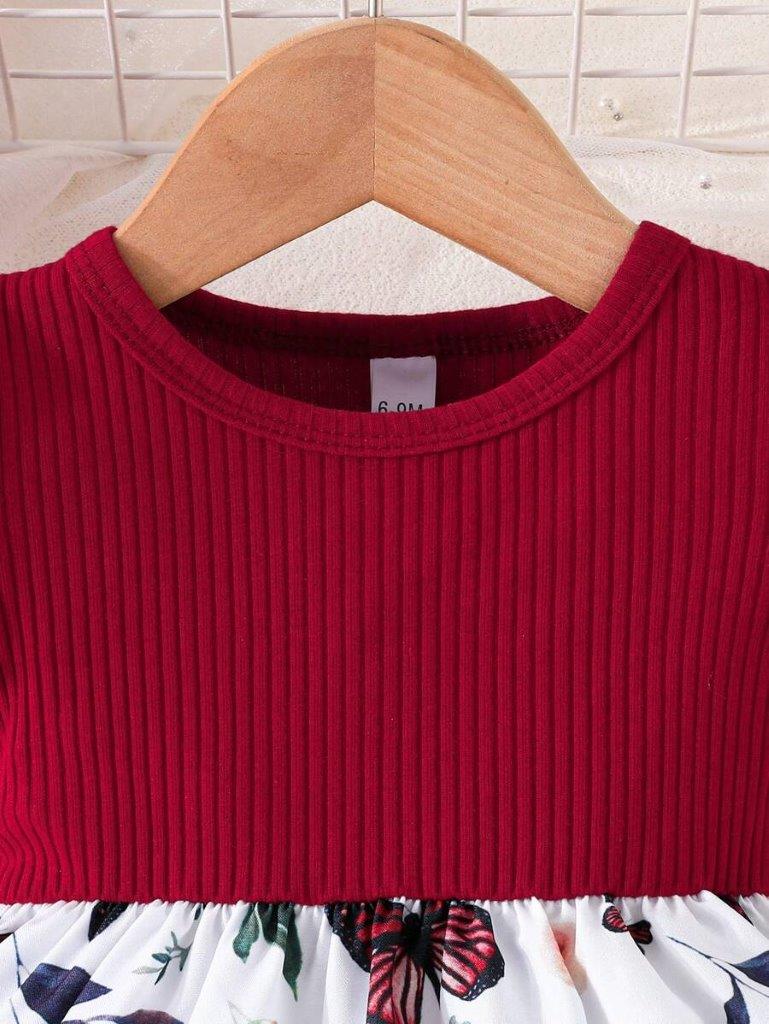 Baby Burgundy Butterfly Dress