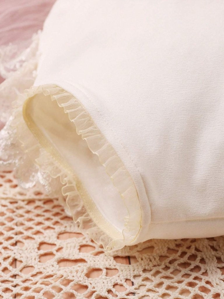 Baby Photography Newborn Contrast Lace Bodysuit With Headband