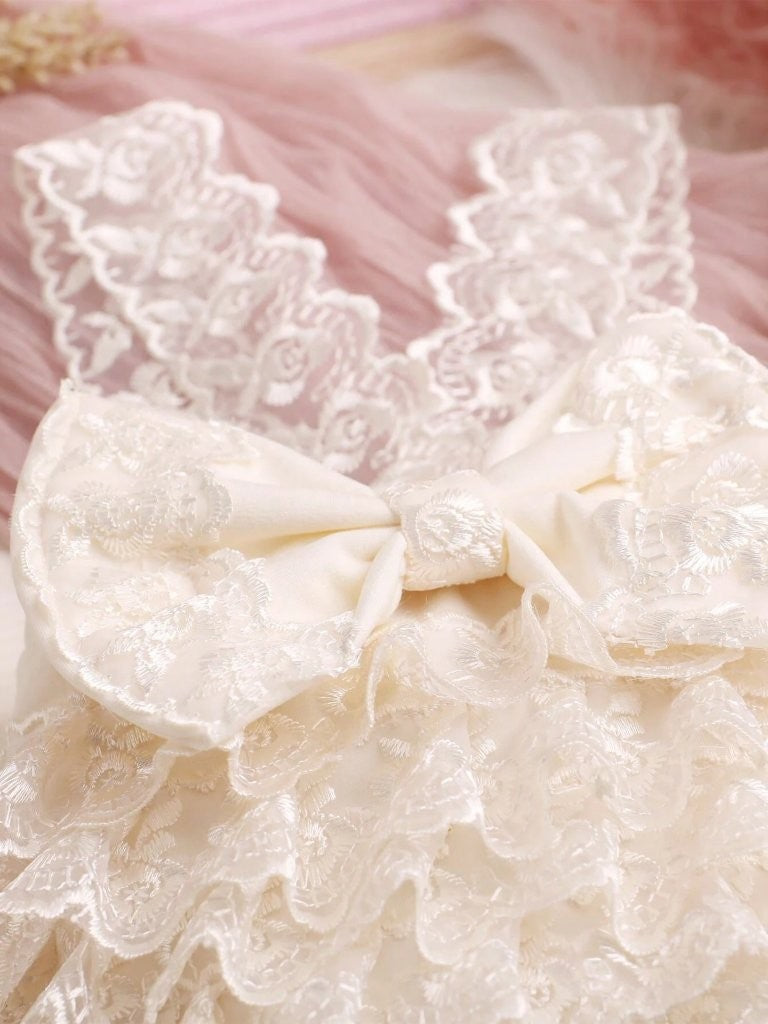 Baby Photography Newborn Contrast Lace Bodysuit With Headband
