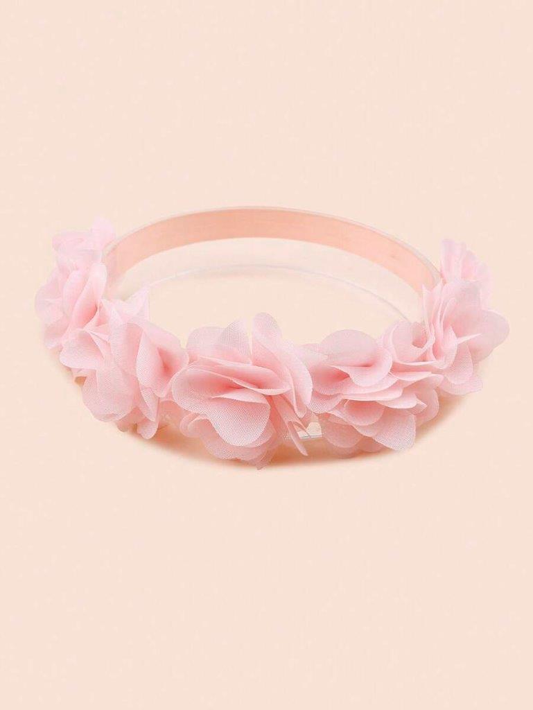 Baby 3 Piece Pink Rose Headband Set