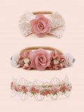 Baby 3 Piece Rose Headband Set