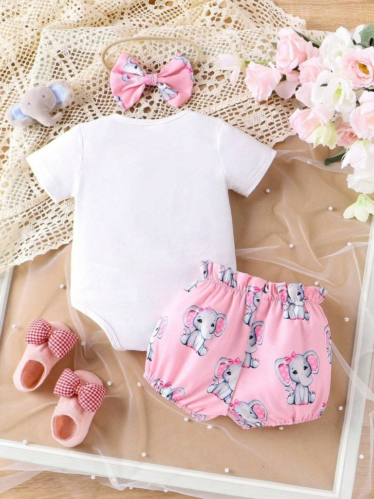 Baby Mama's Peanut Bodysuit And Shorts Set