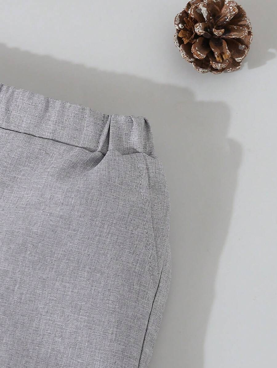 Baby 3 Piece Bow Tie Shirt, Vest And Pants Set Grey