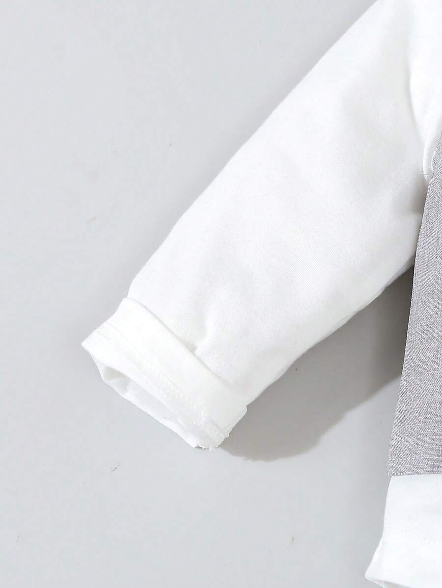 Baby 3 Piece Bow Tie Shirt, Vest And Pants Set Grey