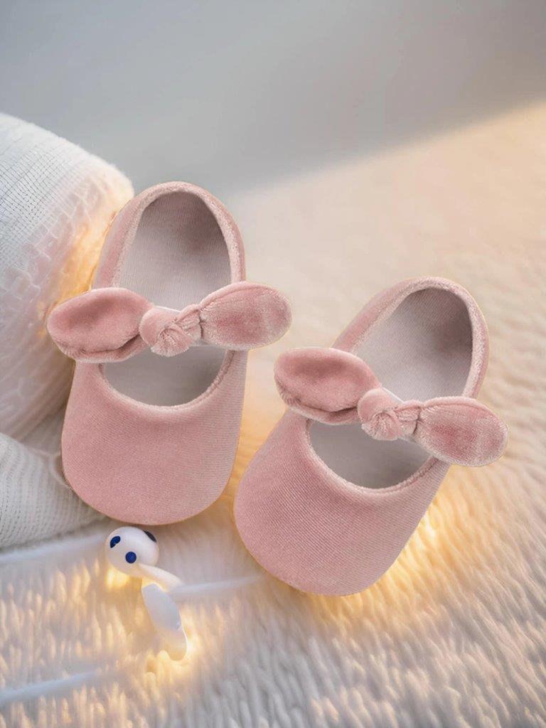 Baby Pink Anti-Slip Velvet Flats