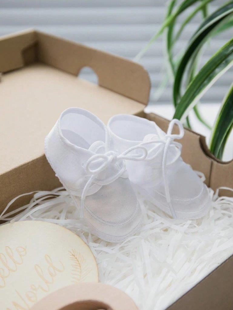 Baby Newborn White Laces Shoes