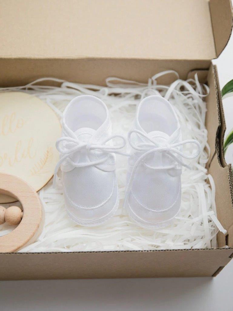 Baby Newborn White Laces Shoes