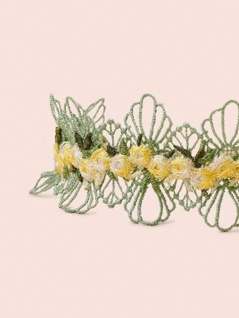 Baby 3 Piece Rose Headband Set Green