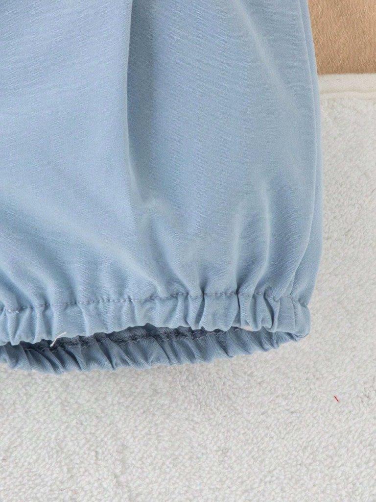 Baby Pleated Shirt With Shorts Outfit Blue