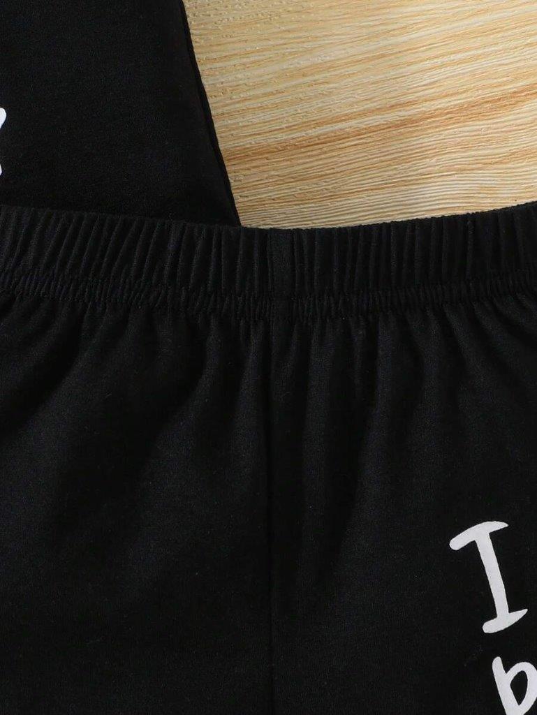 Baby I Love Papa Slogan Tee And Shorts Set