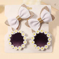 Kids Daisy Sunglasses With Hair Clips White