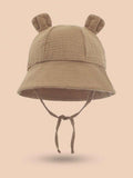 Baby Ear Bucket Hat Coffee Brown 3-12 Months