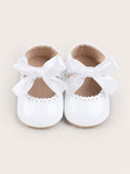 Baby White Bow Flower Strap Shoes