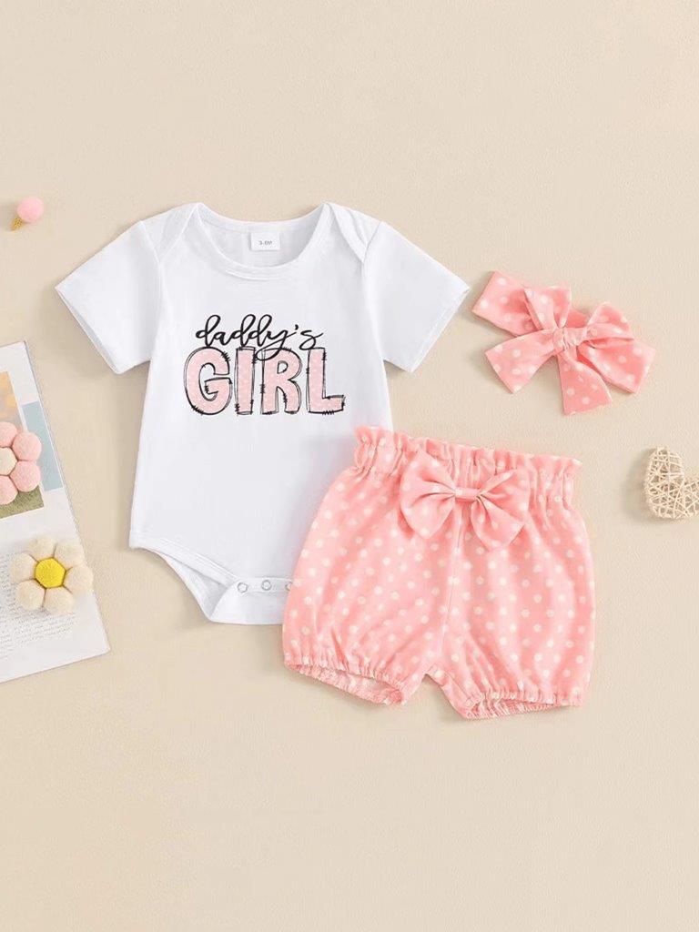 Baby Daddy's Girl Bodysuit And Shorts Set