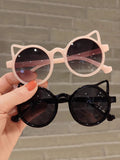 Kids 2 Pair Kitten Ear Sunglasses Black And White