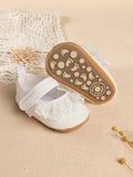 Baby Frilled Lace Flats White