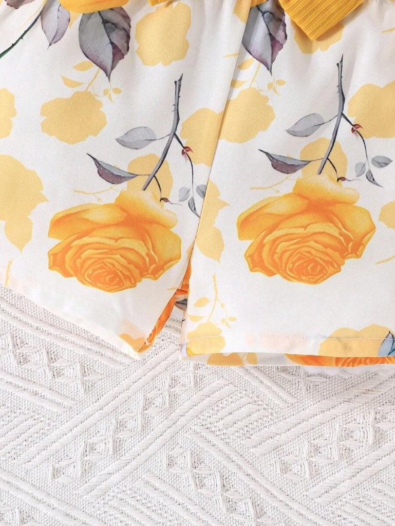 Baby Summer Bow Tee And Shorts Set