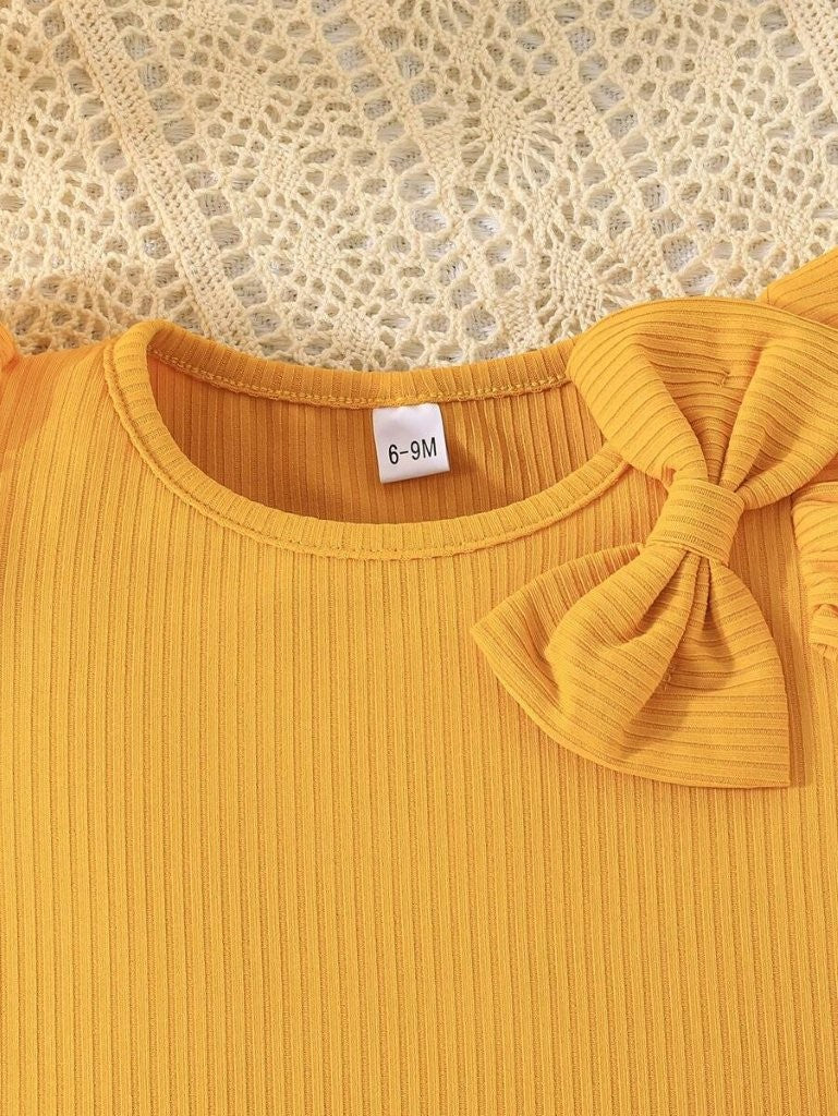 Baby Summer Bow Tee And Shorts Set