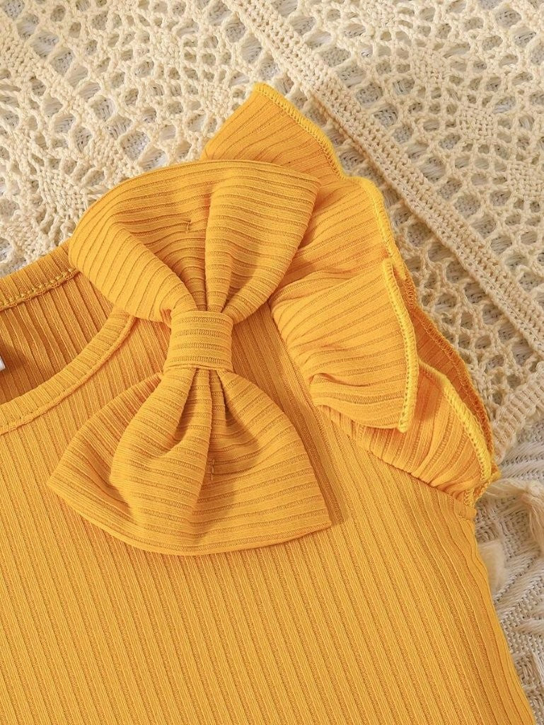 Baby Summer Bow Tee And Shorts Set