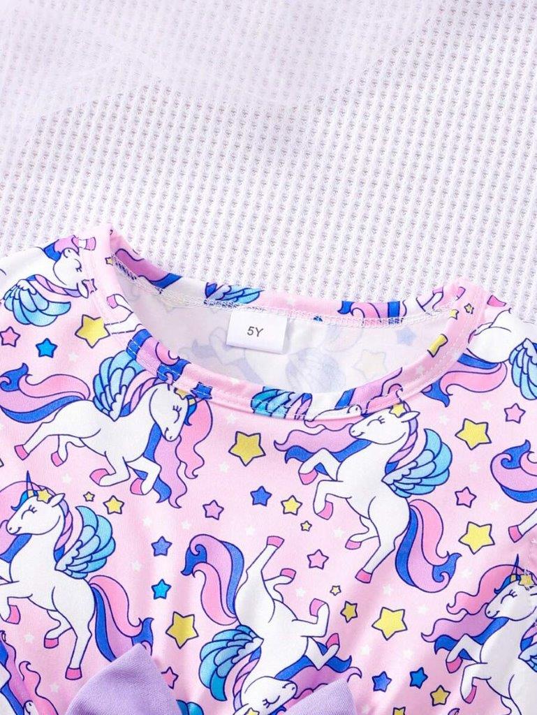 Toddler Girls Unicorn Purple Dress