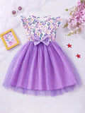 Toddler Girls Unicorn Purple Dress