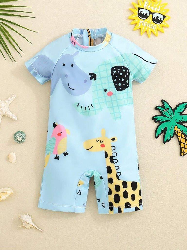 Baby Animal Print Swimming Costume