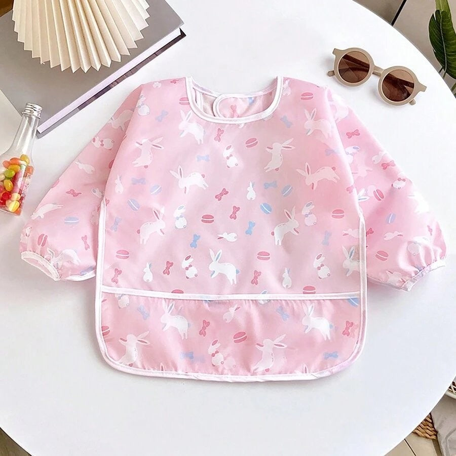 Baby Cartoon Apron Bib Pink