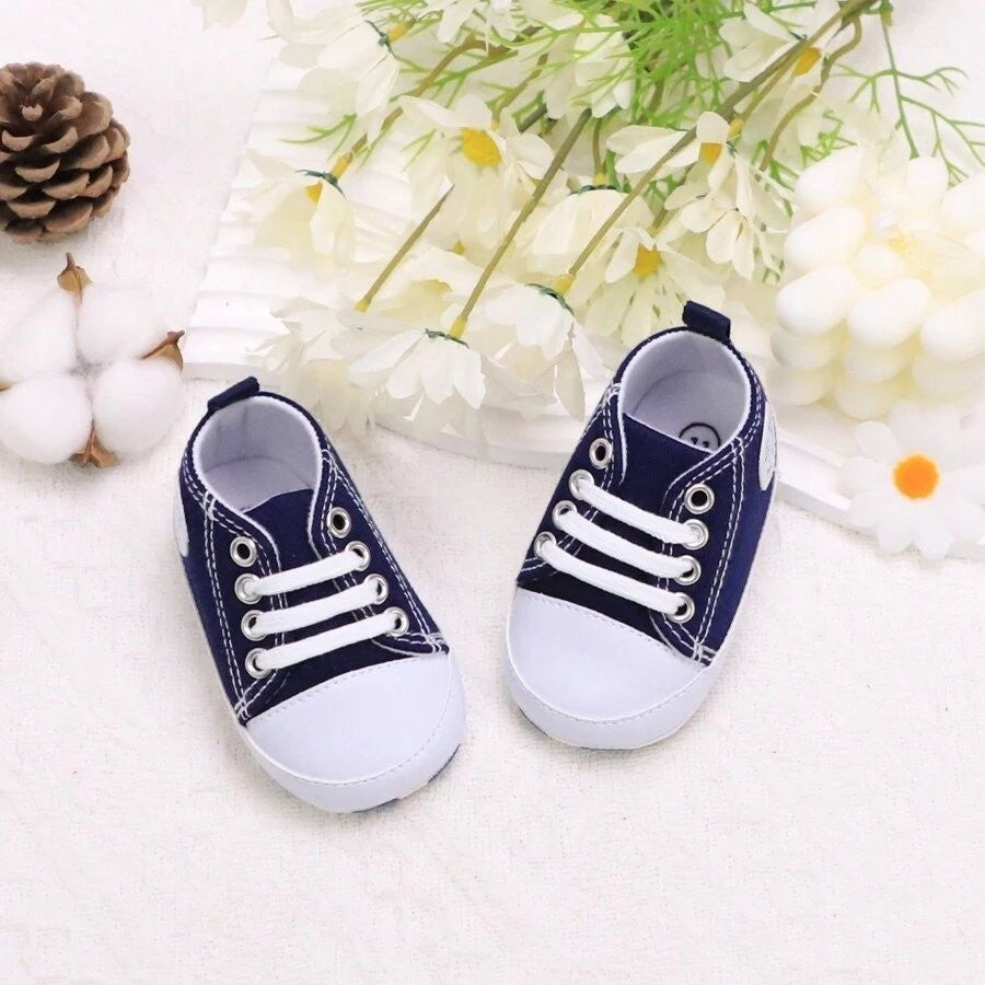 Baby Navy Blue Teddy Sneakers