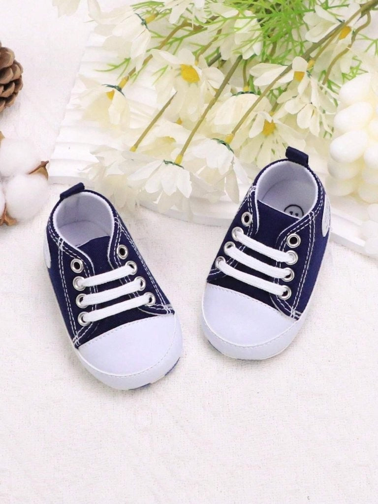 Baby Navy Blue Teddy Sneakers