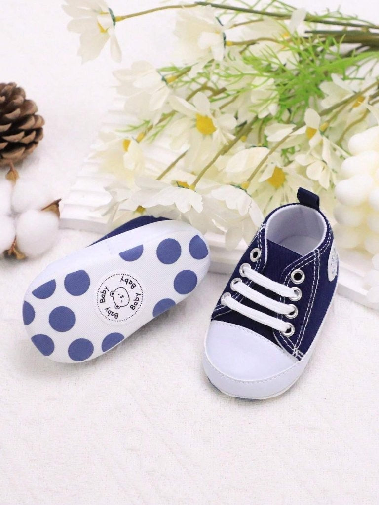 Baby Navy Blue Teddy Sneakers