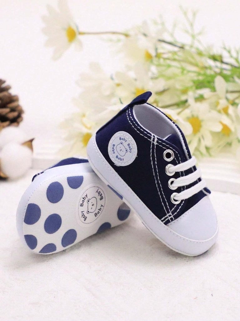 Baby Navy Blue Teddy Sneakers