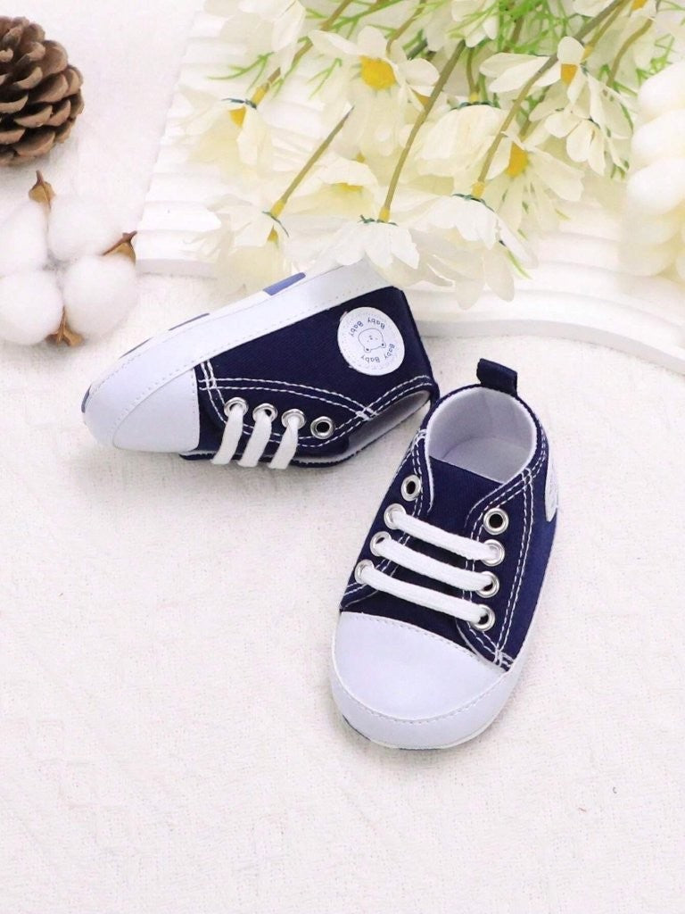 Baby Navy Blue Teddy Sneakers