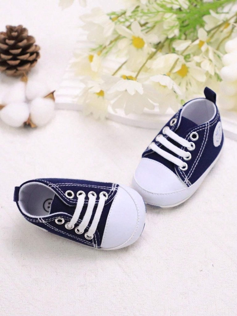 Baby Navy Blue Teddy Sneakers