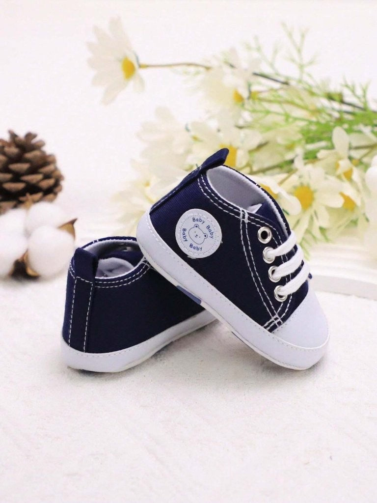 Baby Navy Blue Teddy Sneakers