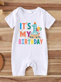 Baby Its My Birthday Romper White