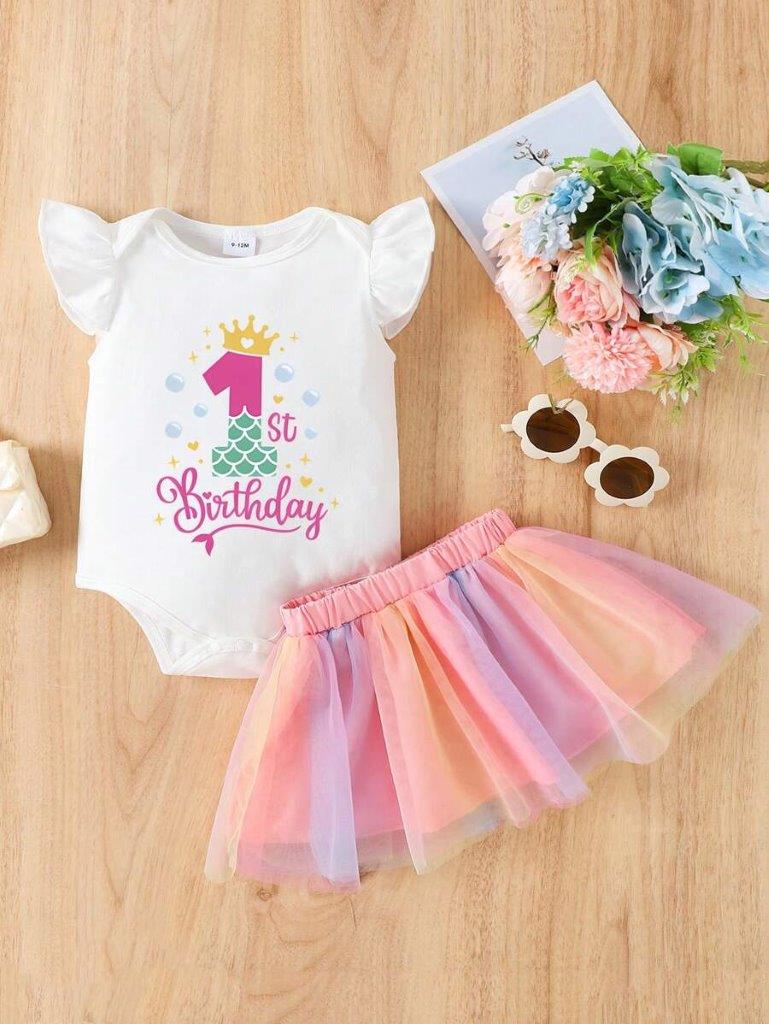 Baby One Year old Mermaid Birthday Outfit