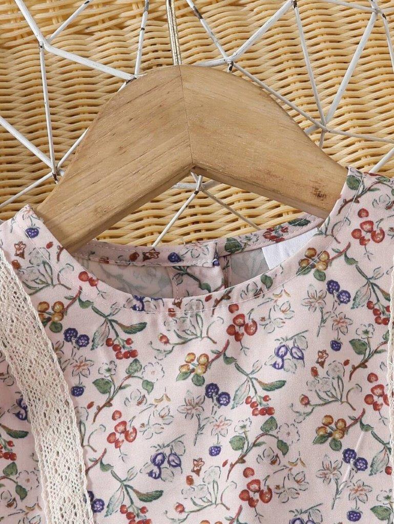Baby Floral Double Bow Bodysuit Dress