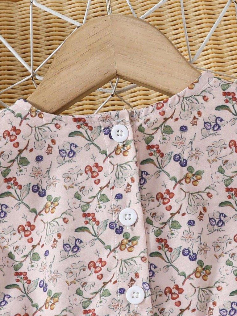 Baby Floral Double Bow Bodysuit Dress