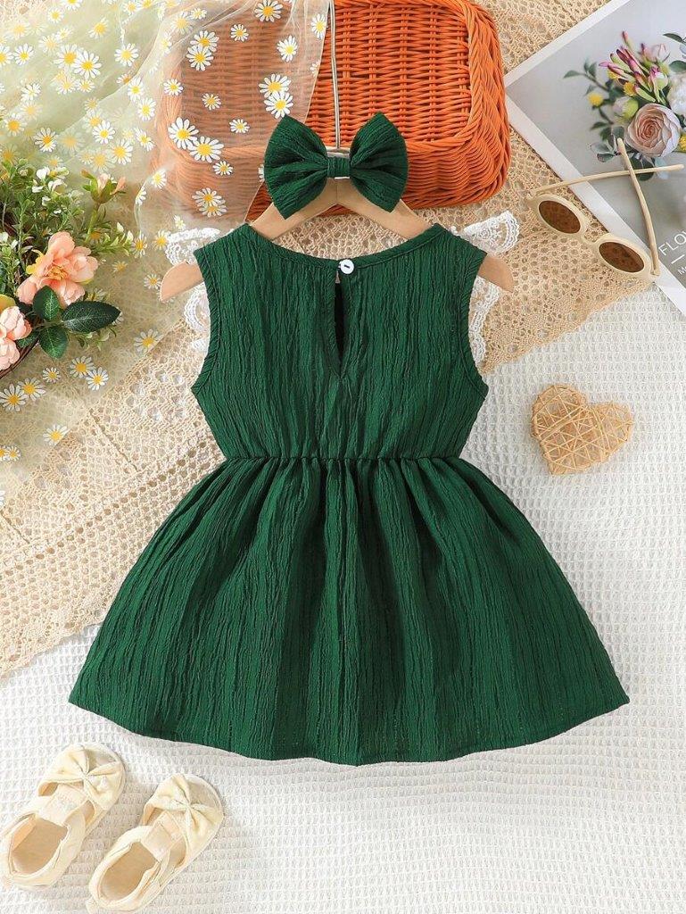 Baby Lace Ruffle Green Dress