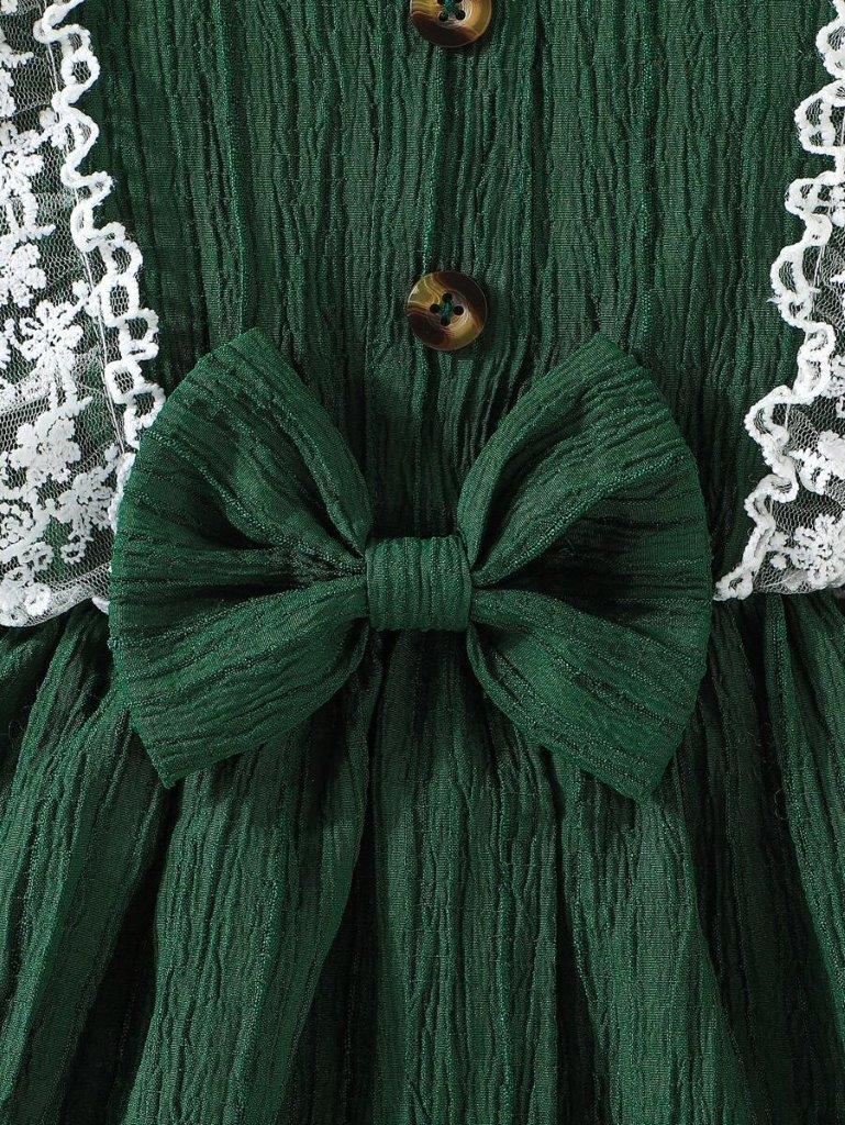 Baby Lace Ruffle Green Dress