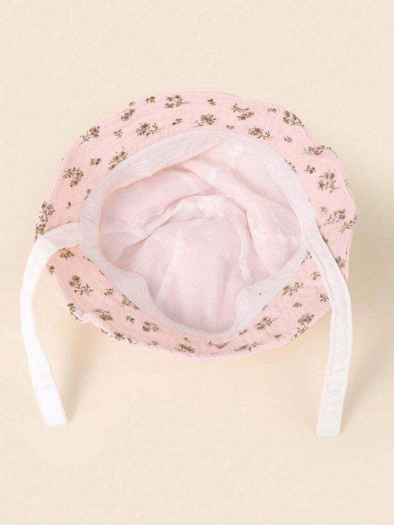 Baby Flower Ear Bucket Hat Pink 1-2 Years