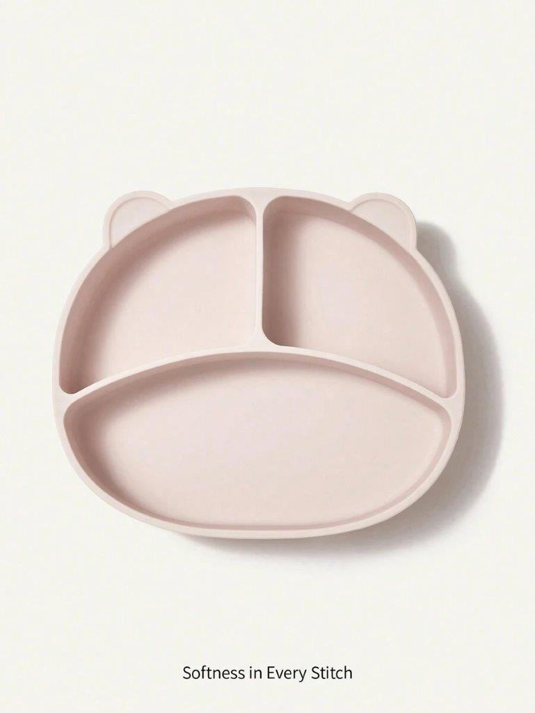 Baby Silicone Division Suction Plate Baby Pink