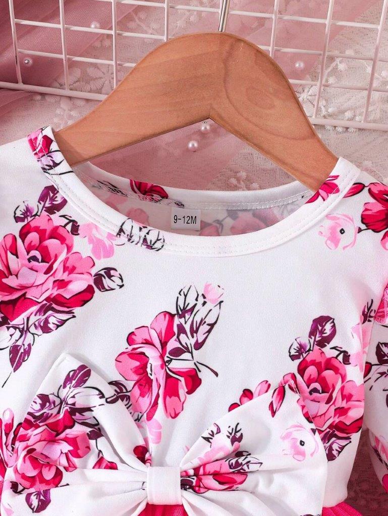 Baby Hot Pink Floral Dress