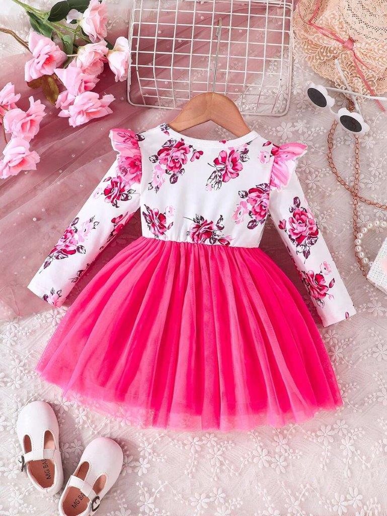 Baby Hot Pink Floral Dress