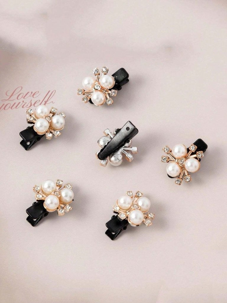2 Piece Dainty Pearl Decor Hair Clips