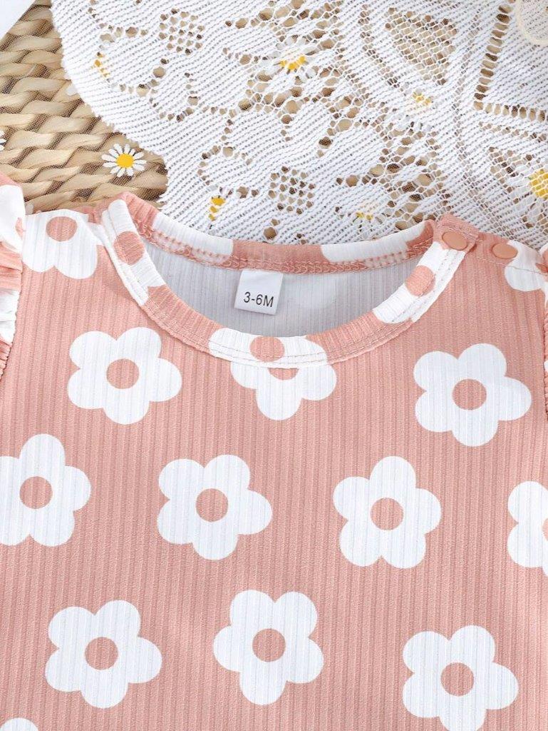 Baby 2 Piece Summer Daisy Print Romper Set